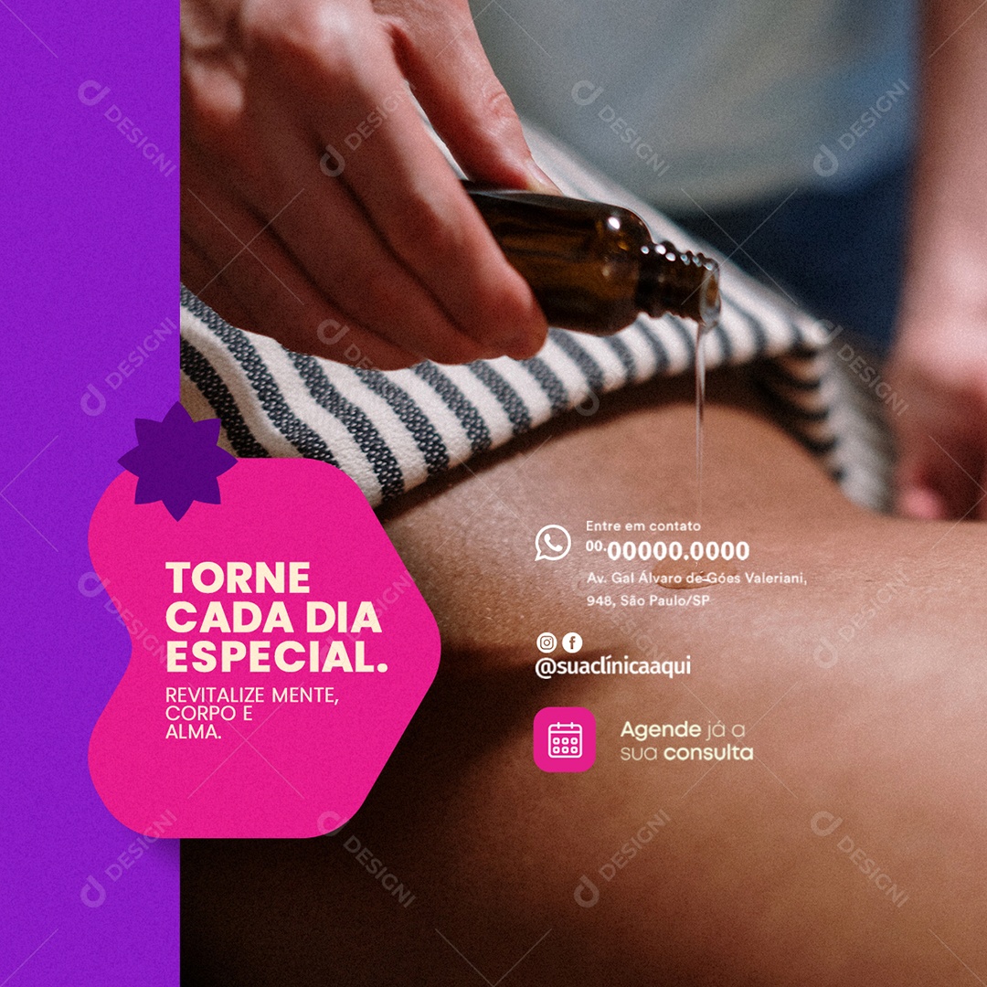 Clínica De Estética Torne Cada Dia Especial Social Media PSD Editável