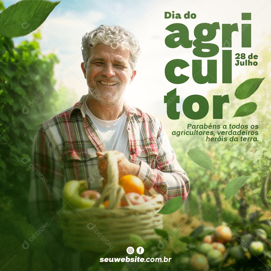 Dia do Agricultor 28 De Julho Social Media PSD Editável