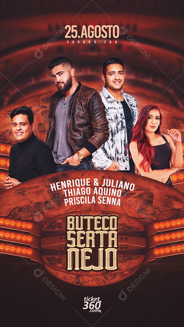 Social Media Flyer Story Buteco Sertanejo PSD Editável