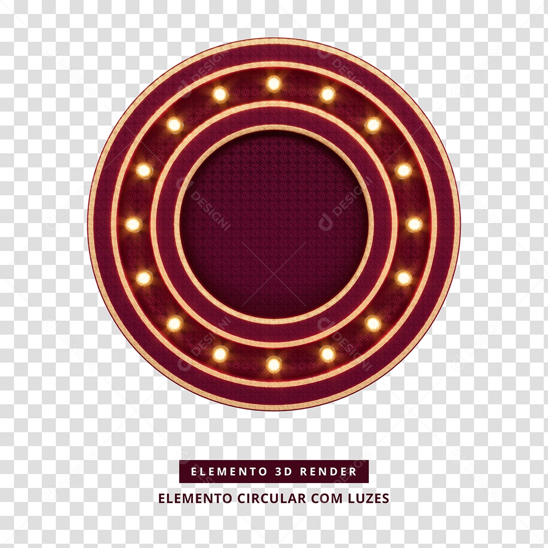 Elemento 3D Circular Com Luzes Para Composição PSD