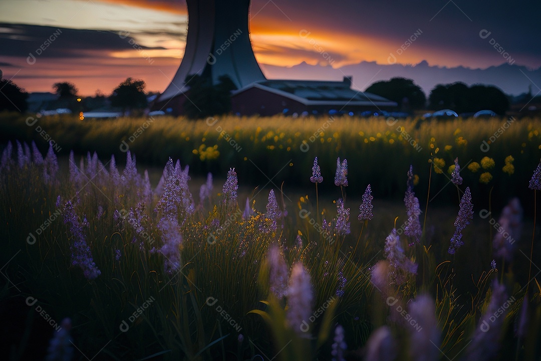 Lindo campo de flores silvestres.