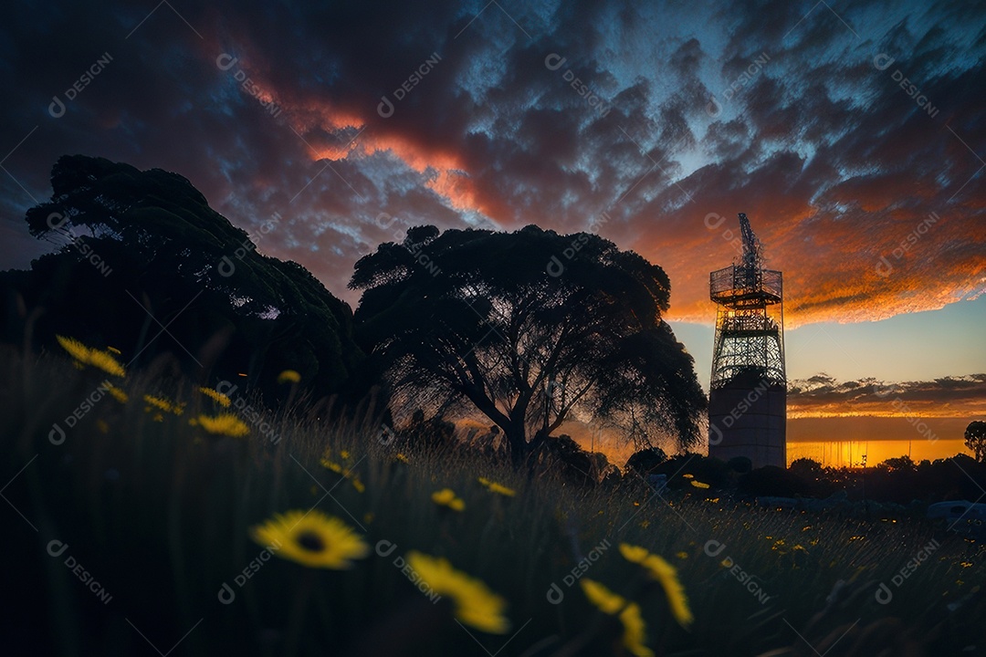 Lindo campo de flores silvestres.