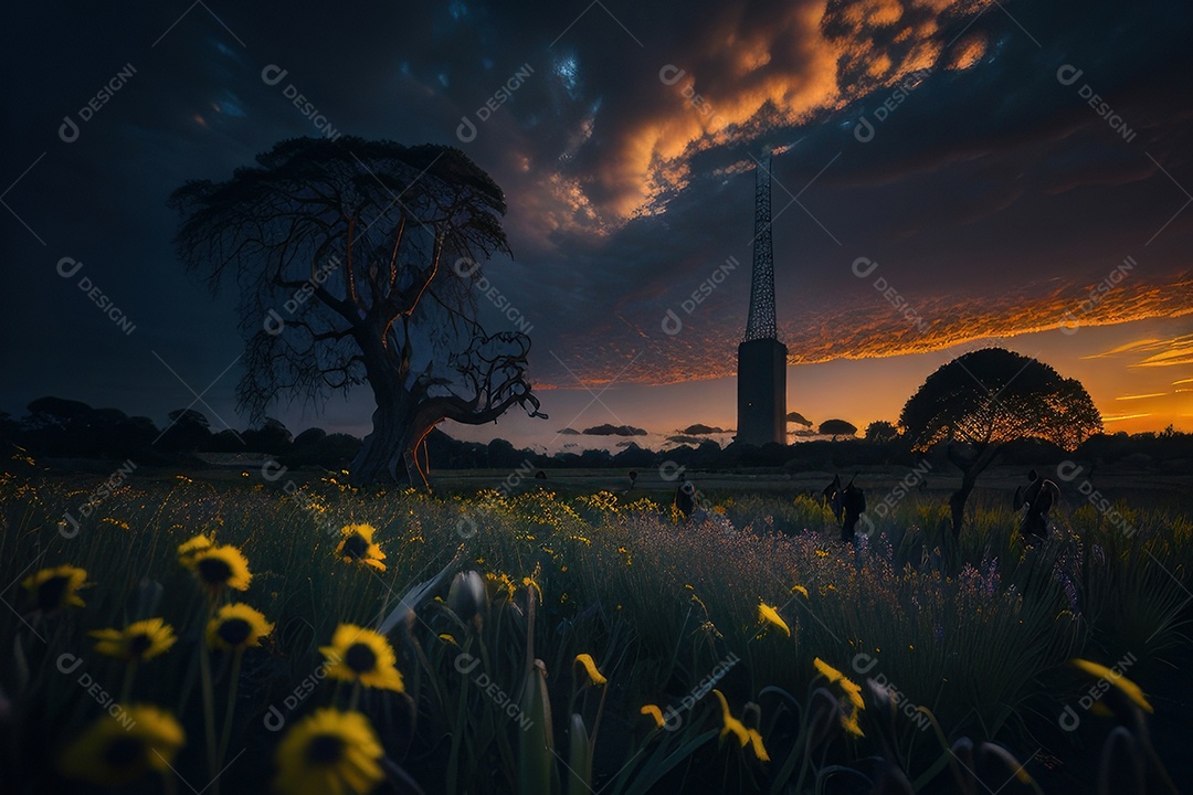 Campo de flores silvestres.