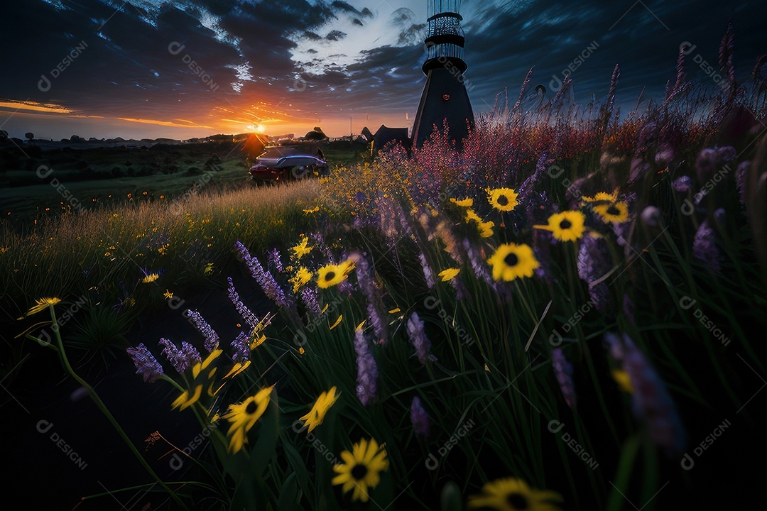 Campo de flores silvestres.