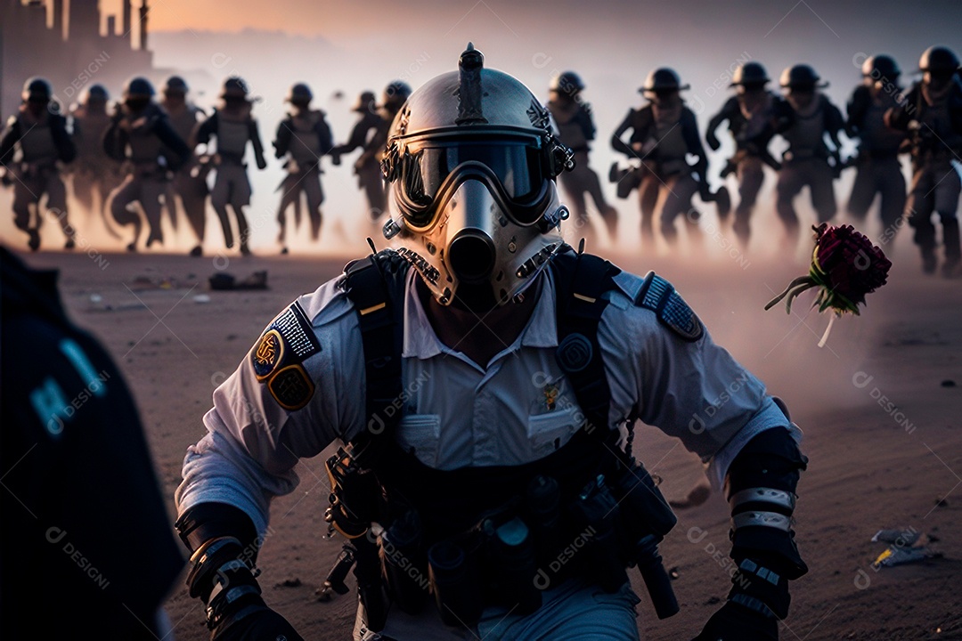 Manifestante em manifestação.