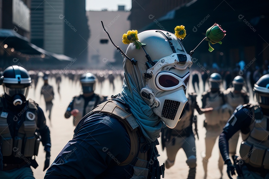 Manifestante em manifestação.