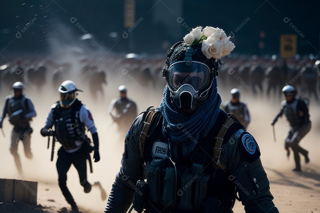 Manifestante em manifestação.