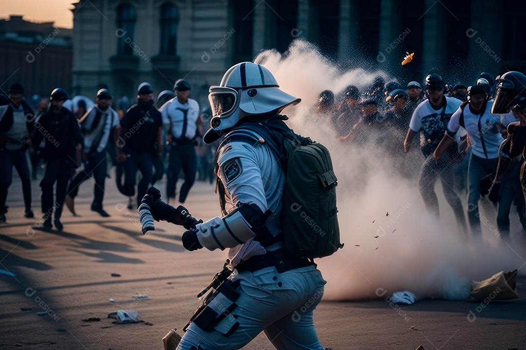 Manifestante em manifestação.