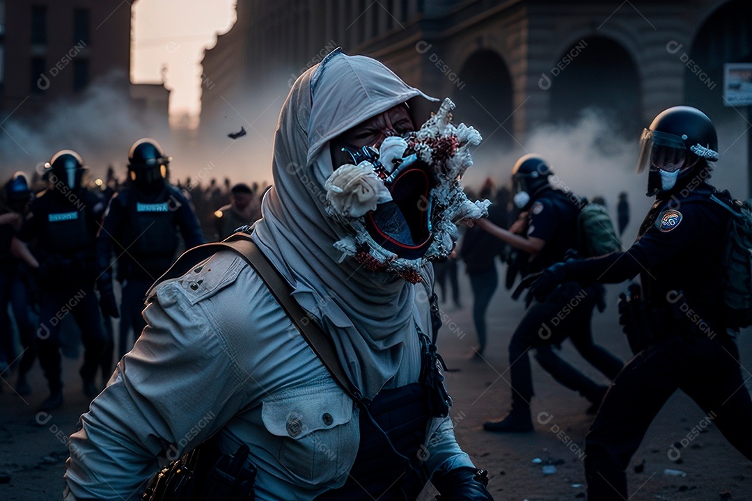 Manifestante em manifestação.