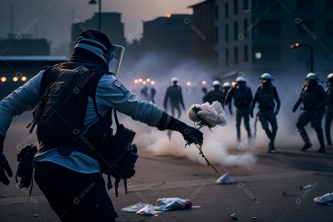 Manifestante em manifestação.