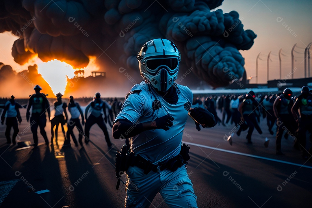 Manifestante em manifestação.