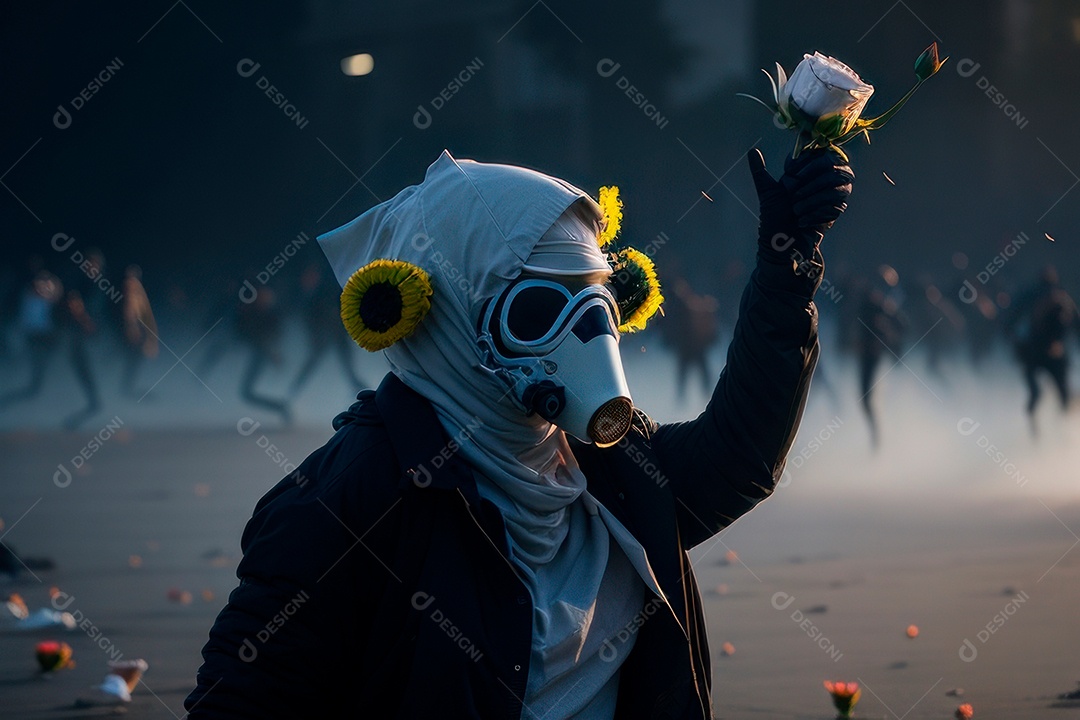 Manifestante em manifestação.