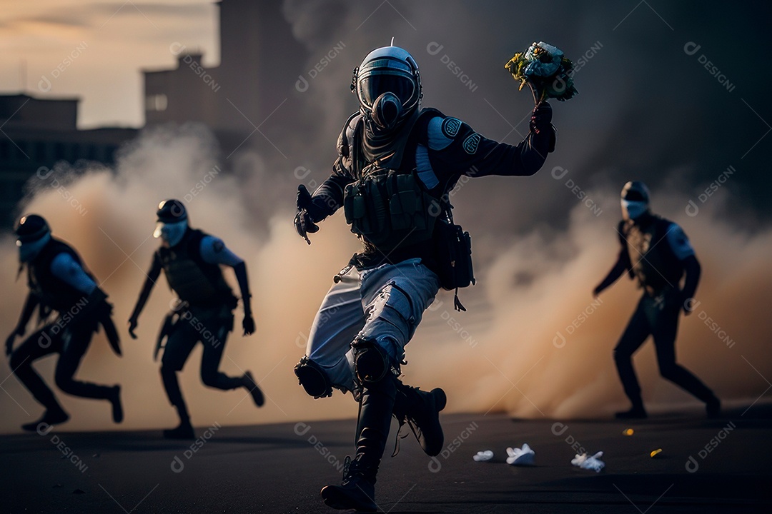 Manifestante em manifestação.