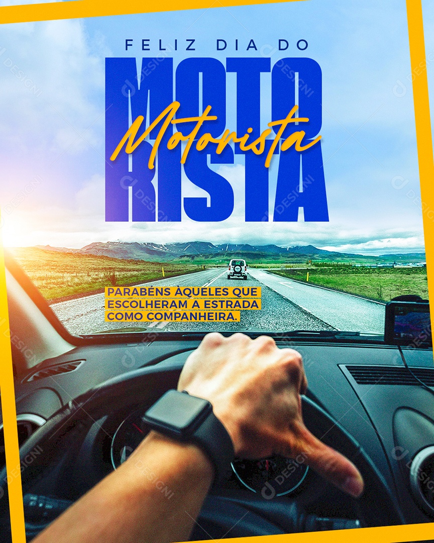Social Media Feed Feliz Dia Do Motorista PSD Editável
