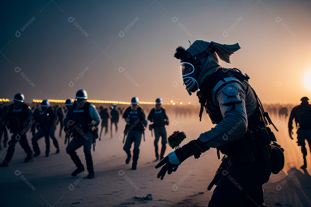 Manifestante em manifestação.