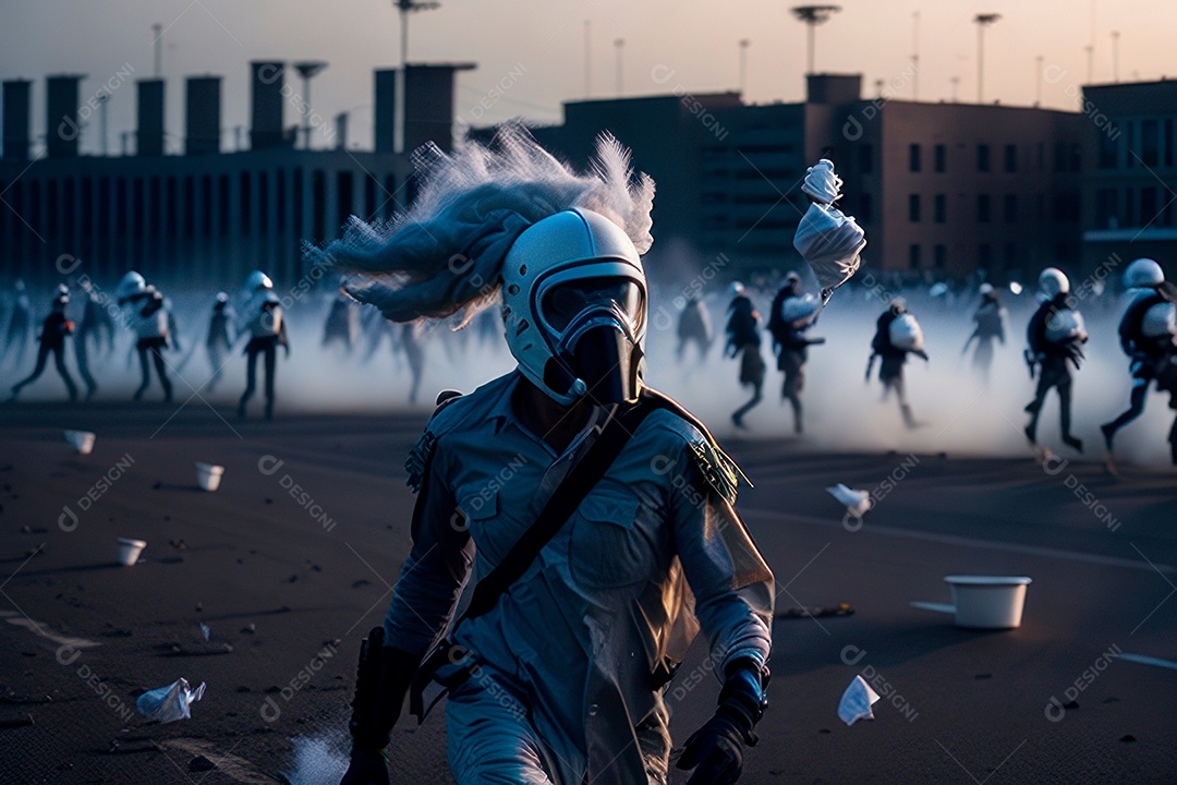 Manifestante em manifestação.