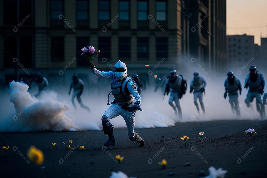 Manifestante em manifestação.