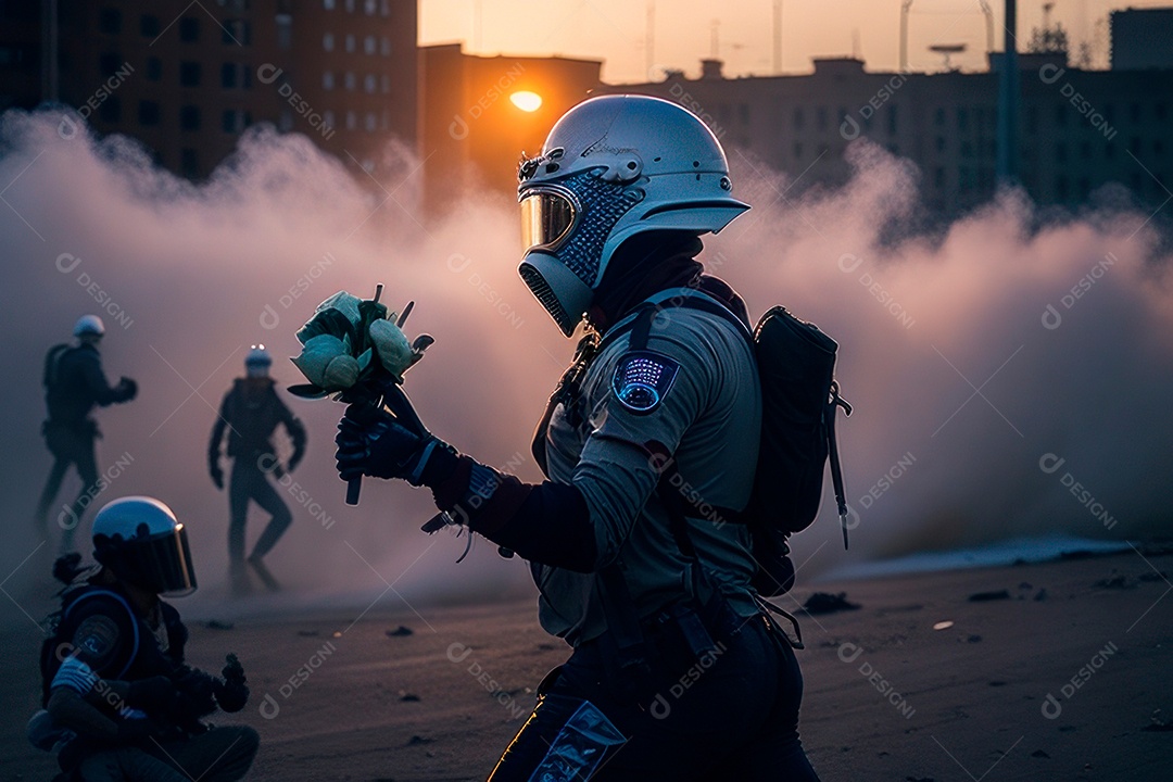 Manifestante em manifestação.