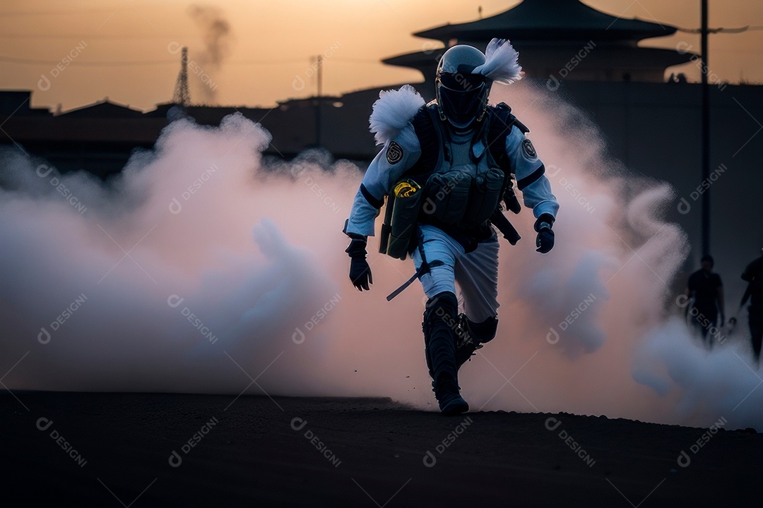 Manifestante em manifestação.