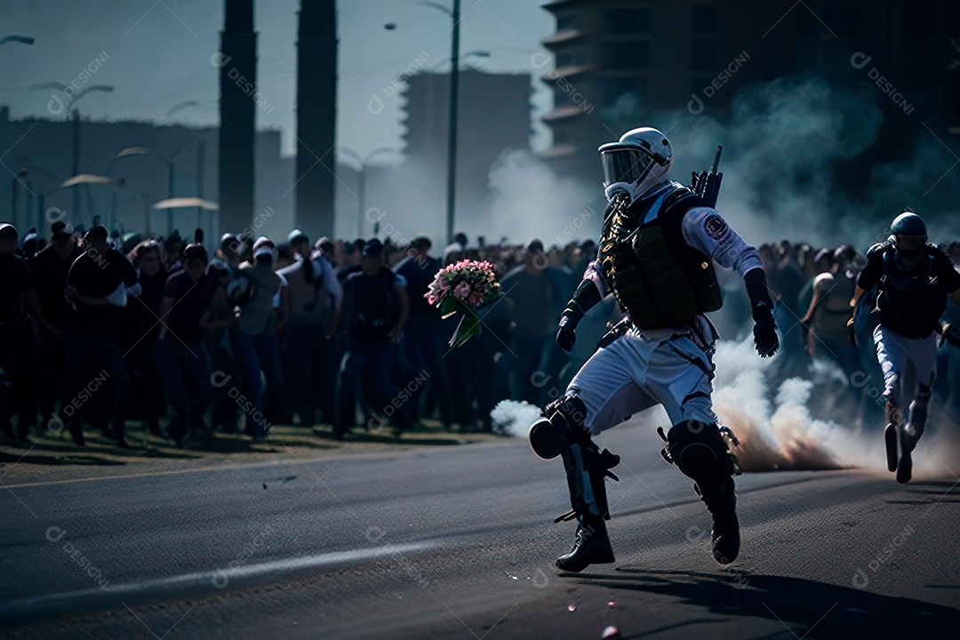 Manifestante em manifestação.