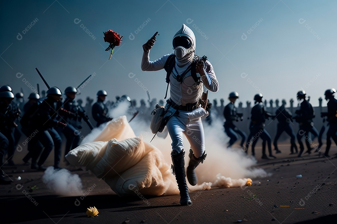 Manifestante em manifestação.