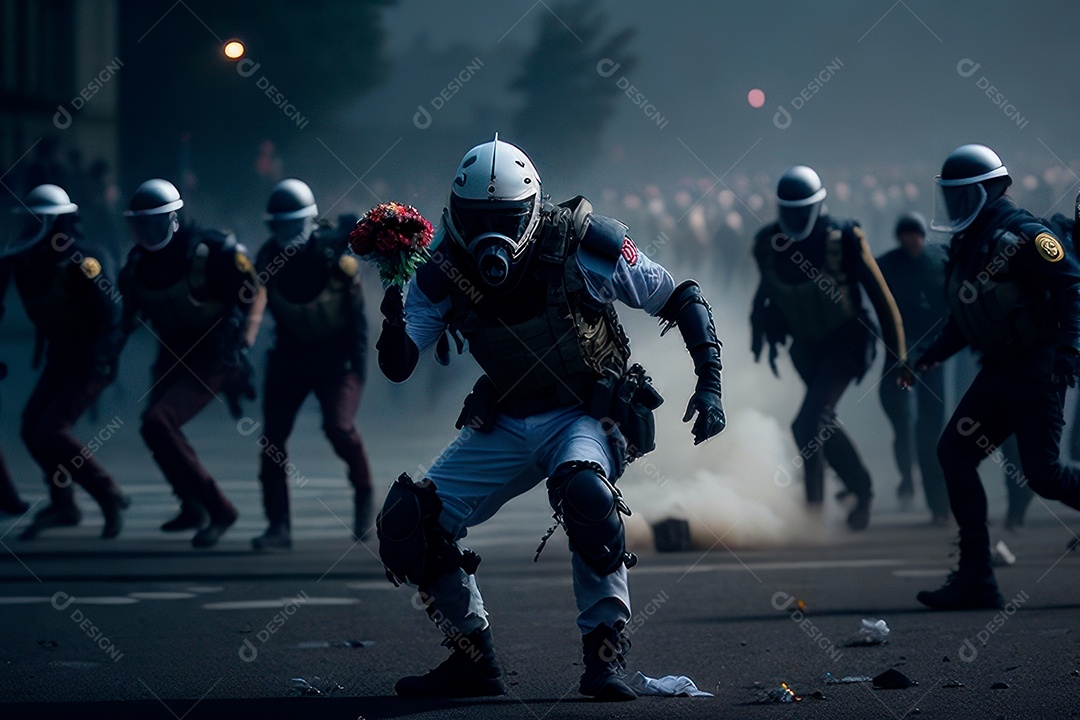 Manifestante em manifestação.