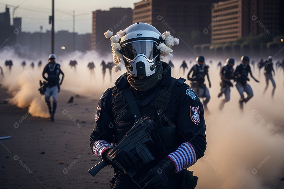 Manifestante em manifestação.