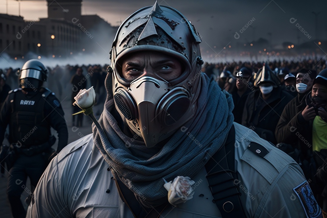 Manifestante em manifestação.