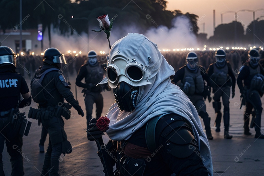 Manifestante em manifestação.