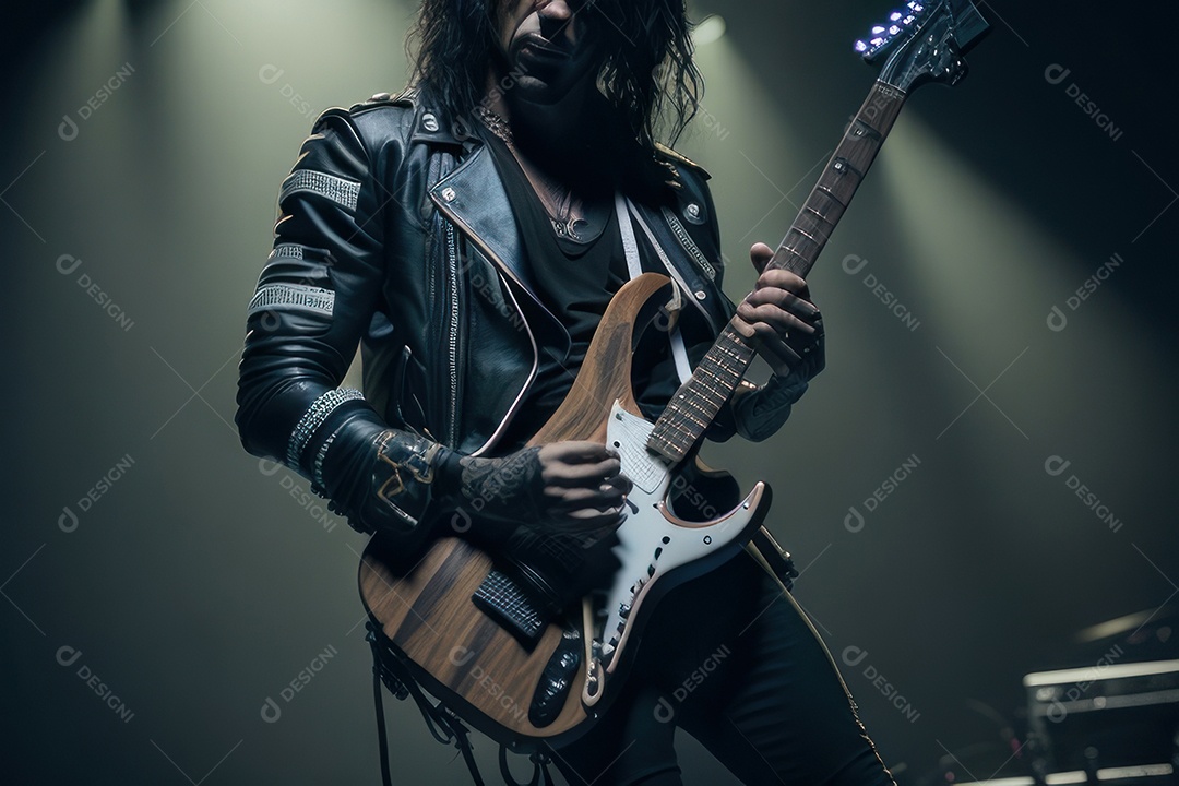 Pessoa jovem tocando rock.