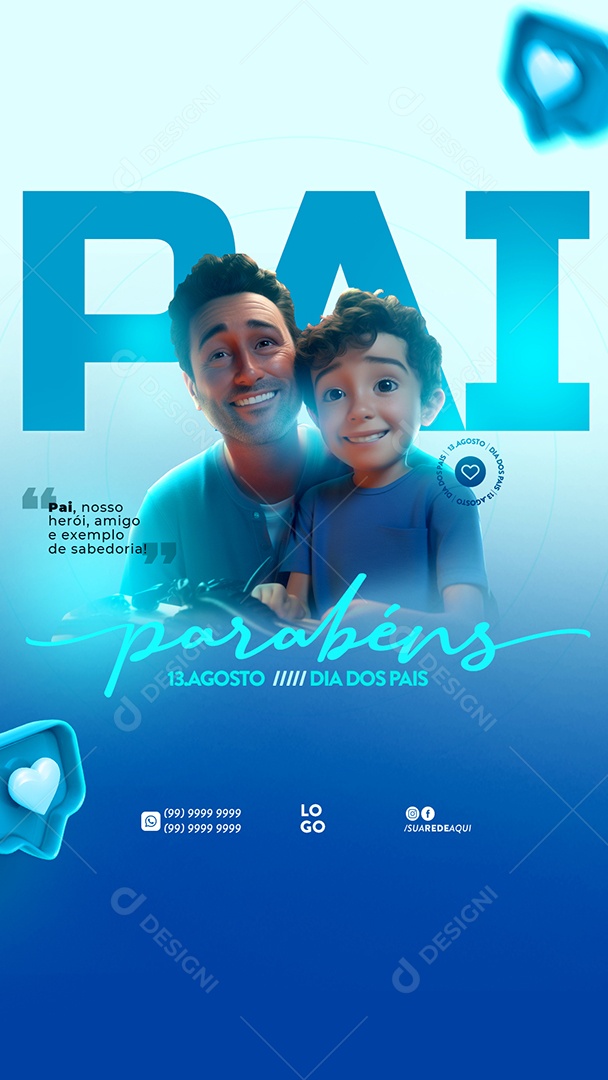 Story Parabéns Pais Exemplo De Sabedoria Social Media PSD Editável