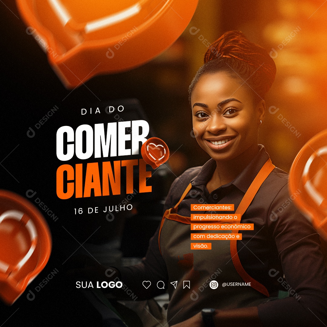 Dia Do Comerciante Impulsionando o Progresso Econômico Social Media PSD Editável