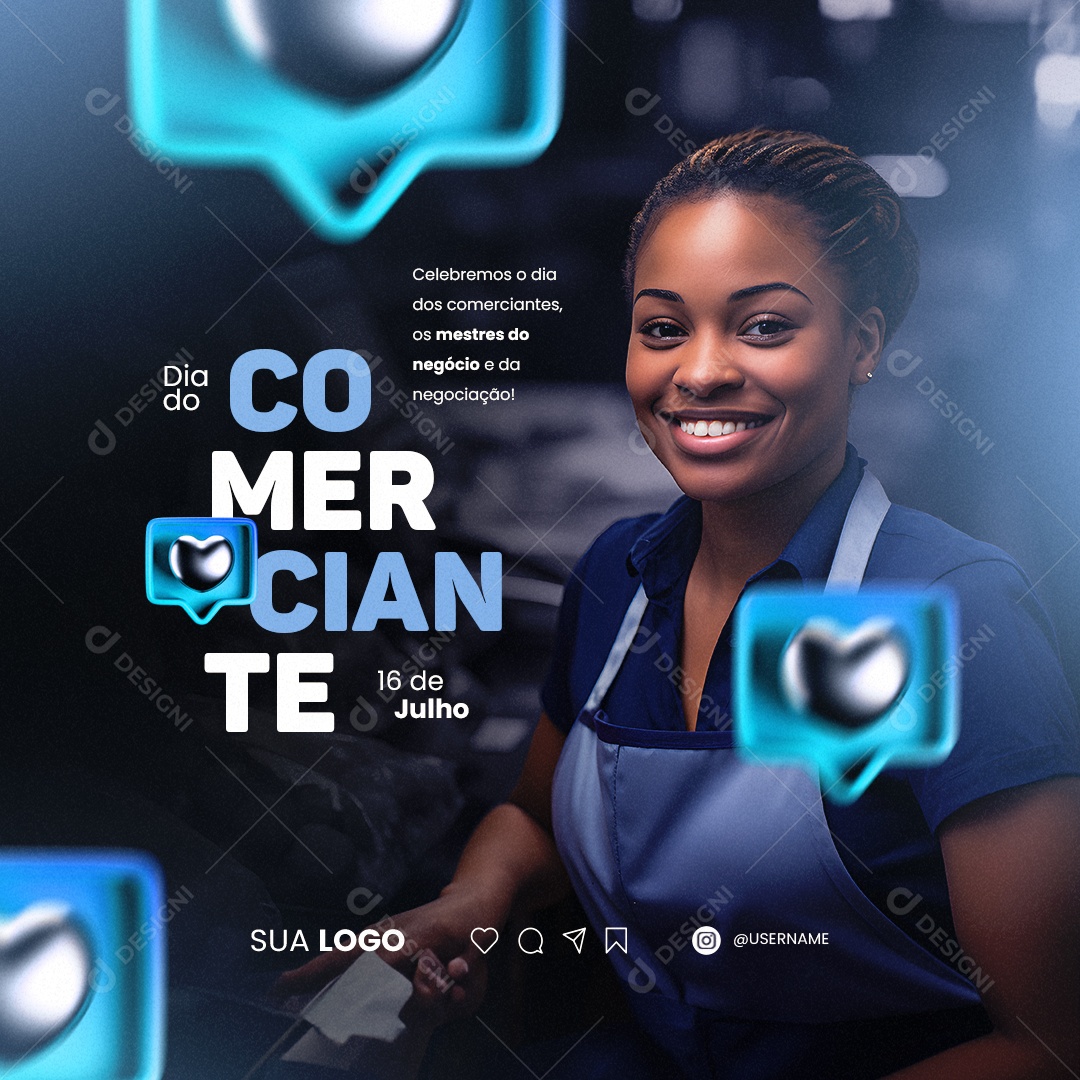 Dia Do Comerciante Os Mestres do Negócio e da Negociação Social Media PSD Editável