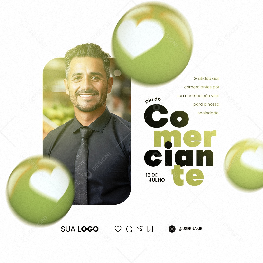 Dia Do Comerciante Gratidão aos Comerciantes Social Media PSD Editável