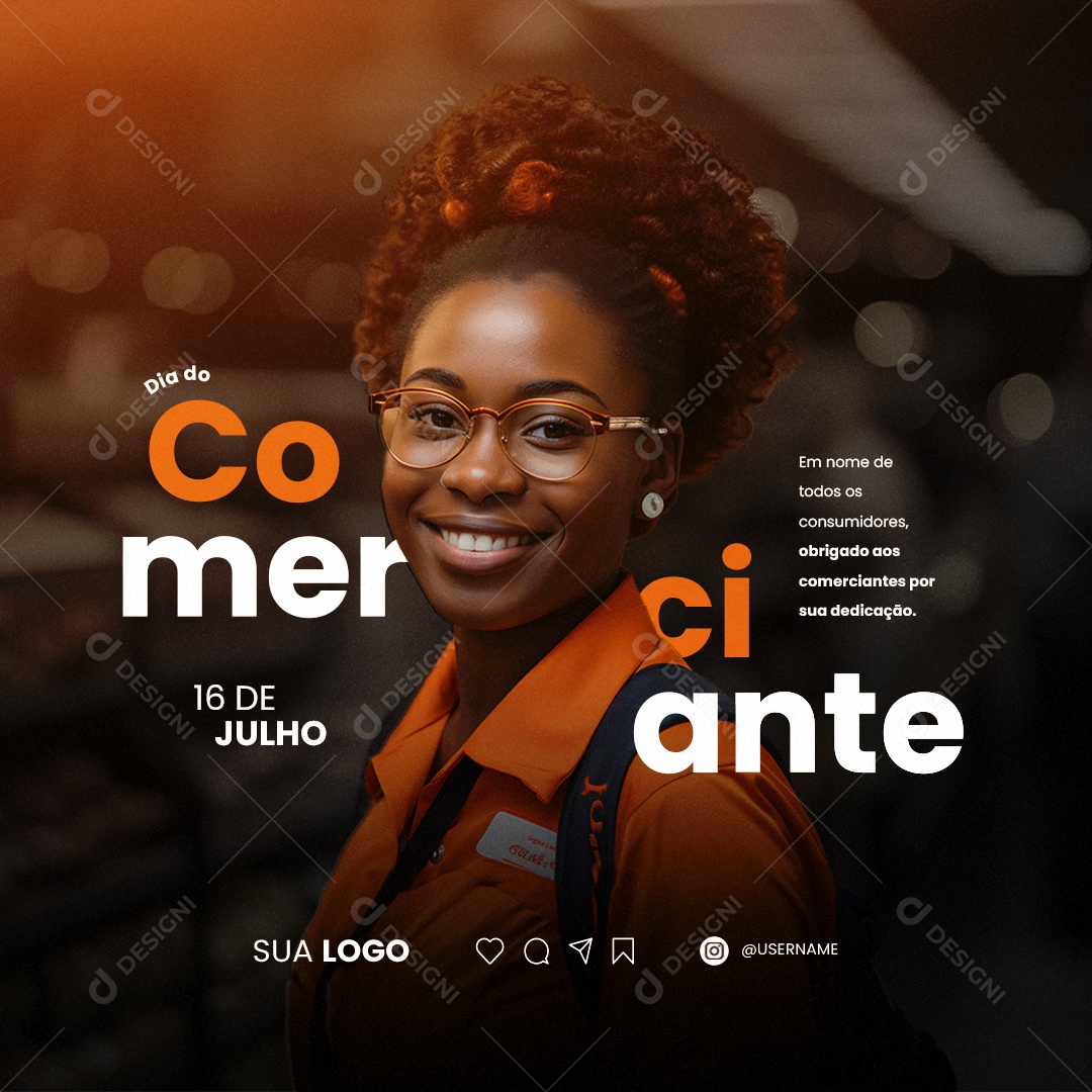 Dia Do Comerciante Em Nome de Todos os Consumidores Social Media PSD Editável