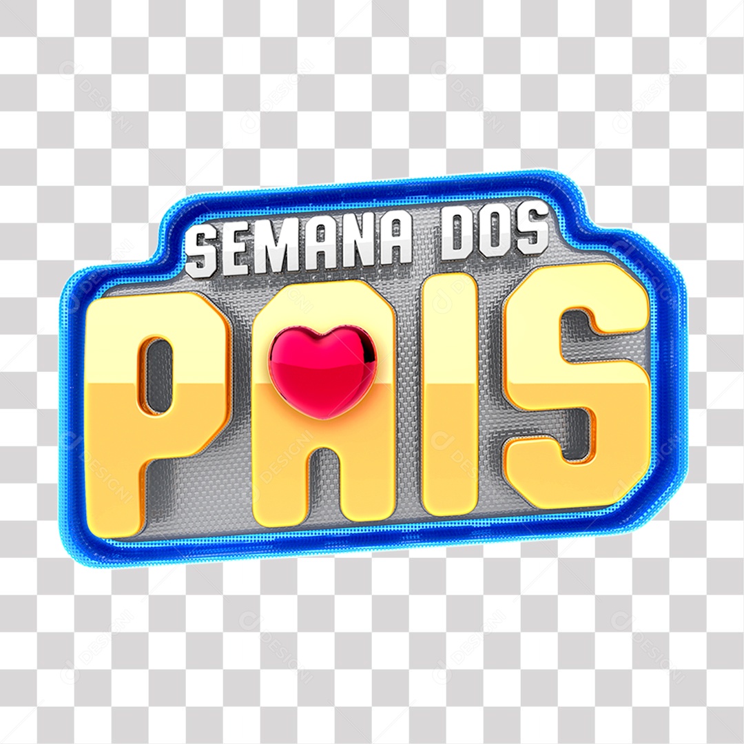 Semana Dos Pais Selo 3D Fundo PNG Transparente