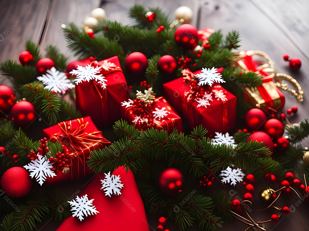 Caixa de presente para a noite de Natal.