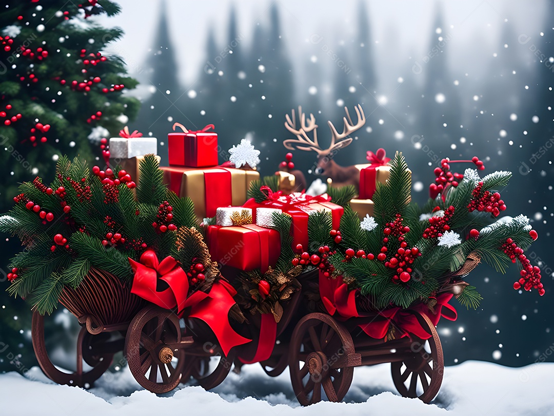 Caixa de presente para a noite de Natal.