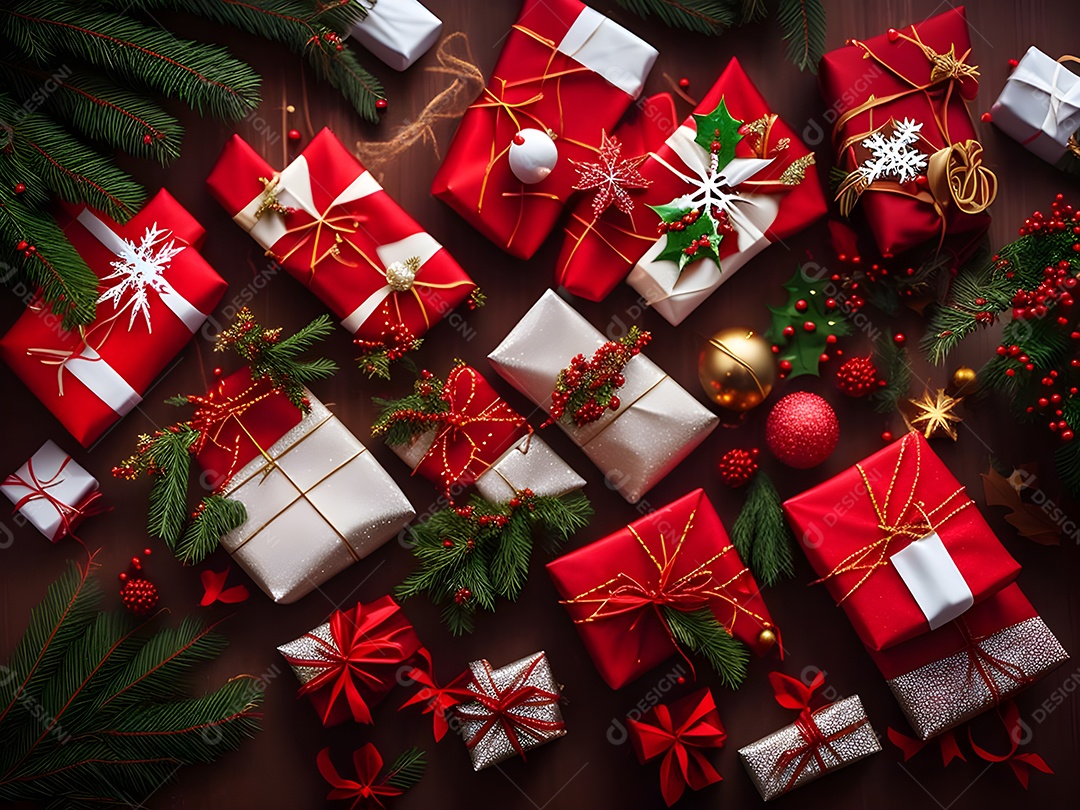 Caixa de presente para a noite de Natal.