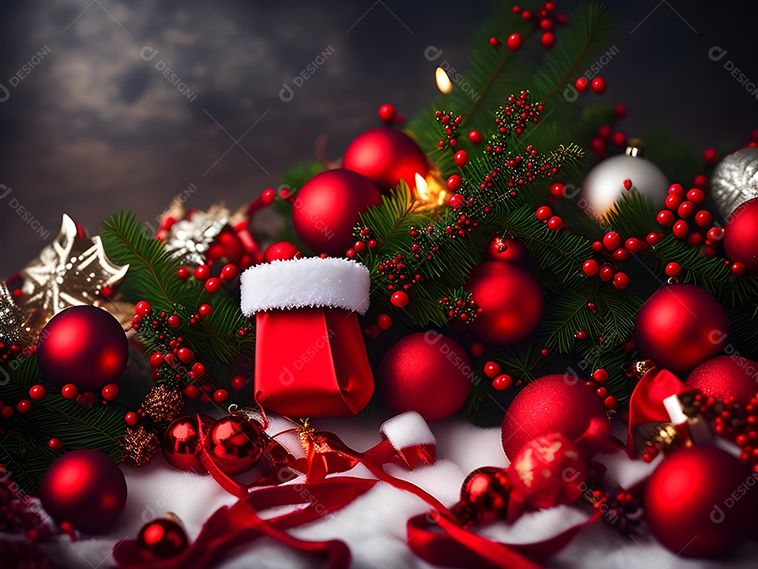 Caixa de presente para a noite de Natal.