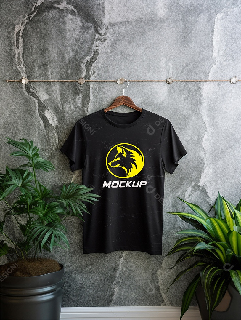 Mockup de Camiseta Em Cabide PSD Editável