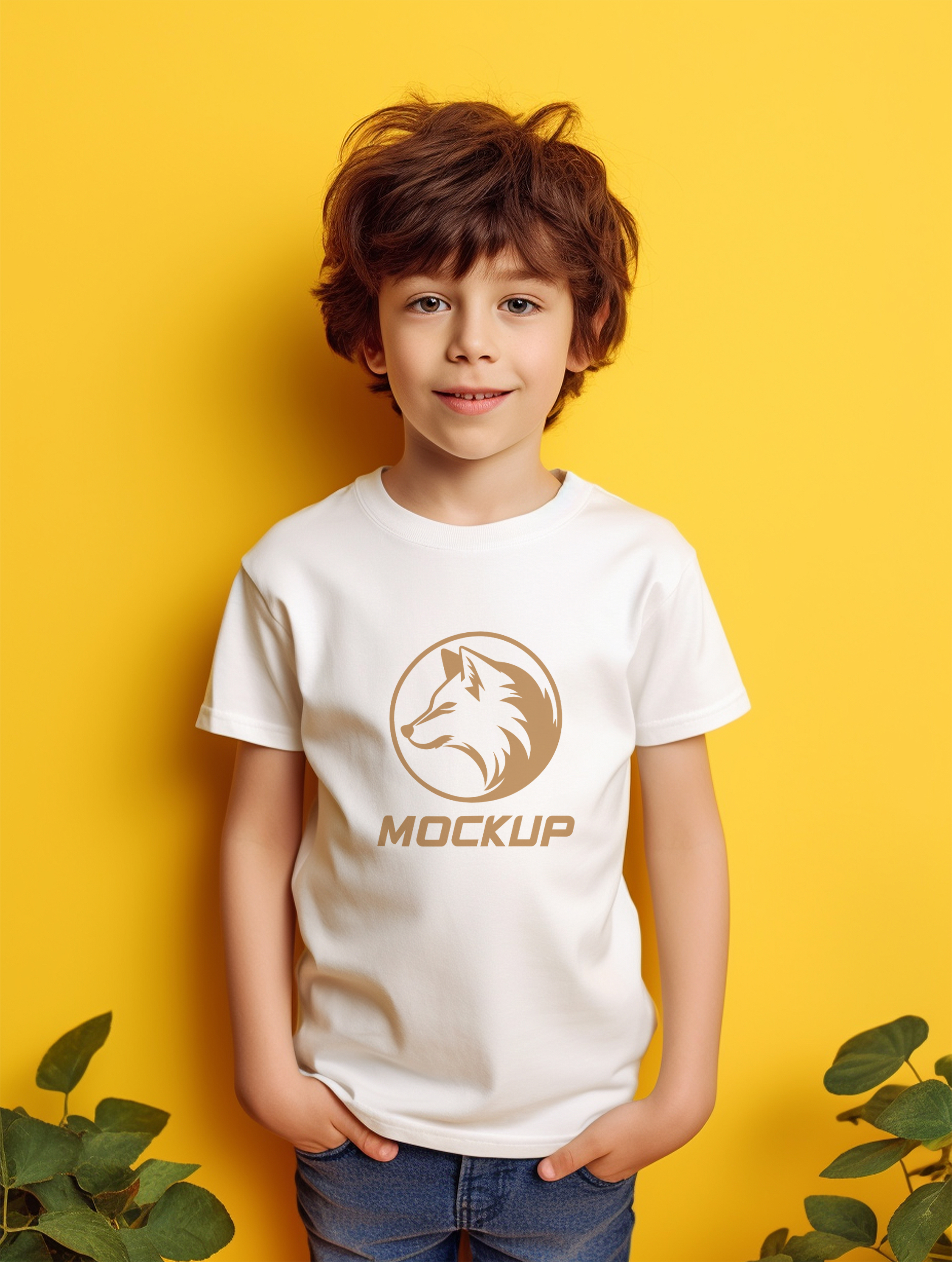 Mockup de Camiseta Branca Infantil PSD Editável