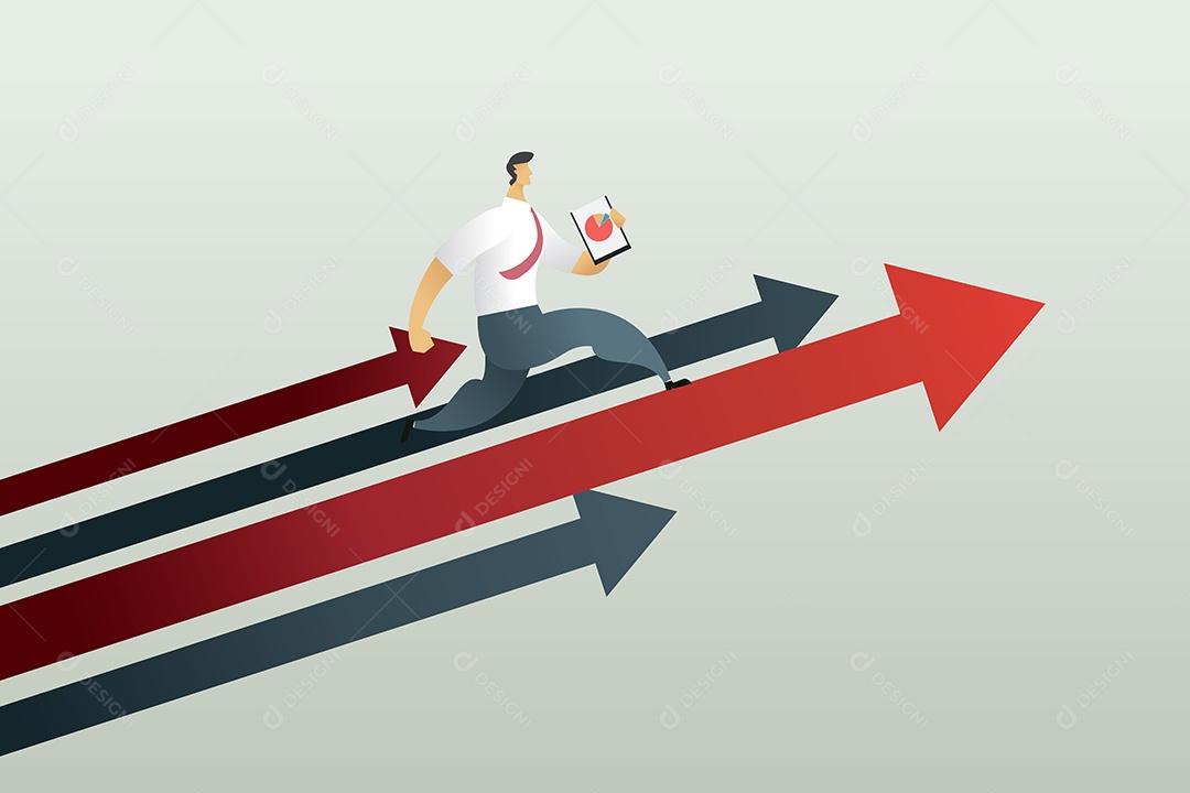 Correndo para o caminho para atingir um alvo, o conceito de negócio Vetor EPS