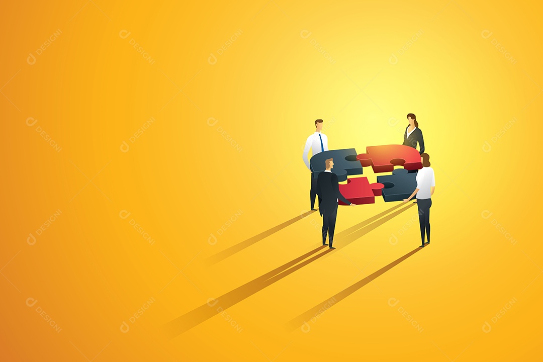 Pessoa de negócios trabalho em equipe parceria cooperação construção Vetor EPS