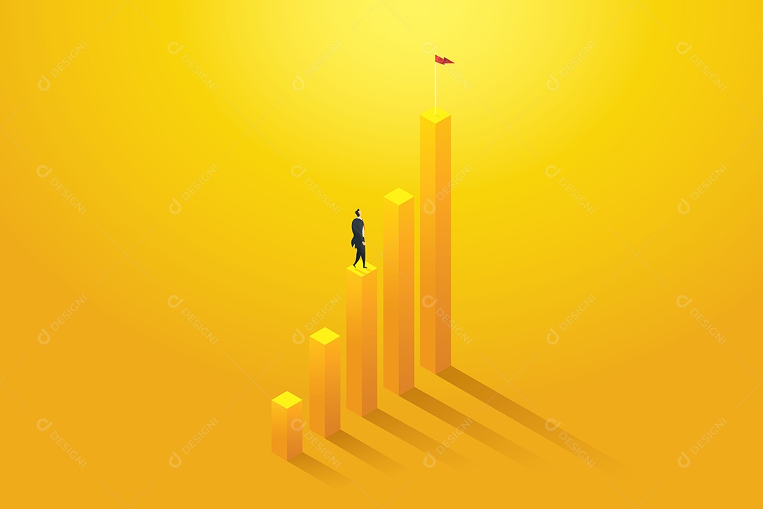 Oportunidades de visão de empresário e realização no gráfico Vetor EPS