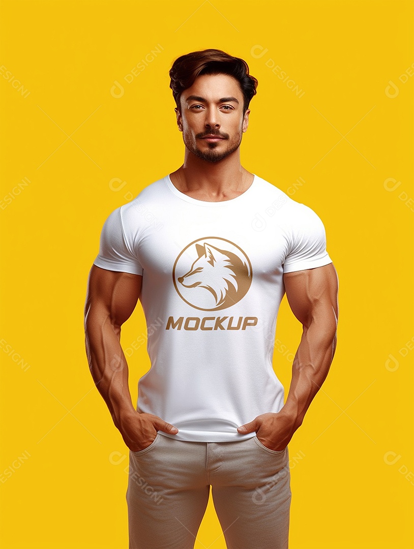 Mockup de Camiseta Branca PSD Editável