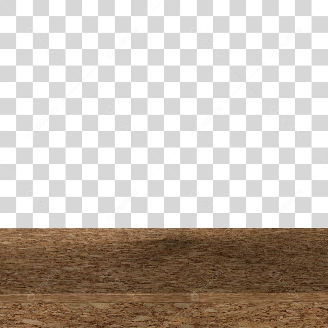 Elemento 3D Mesa de Madeira PNG Transparente