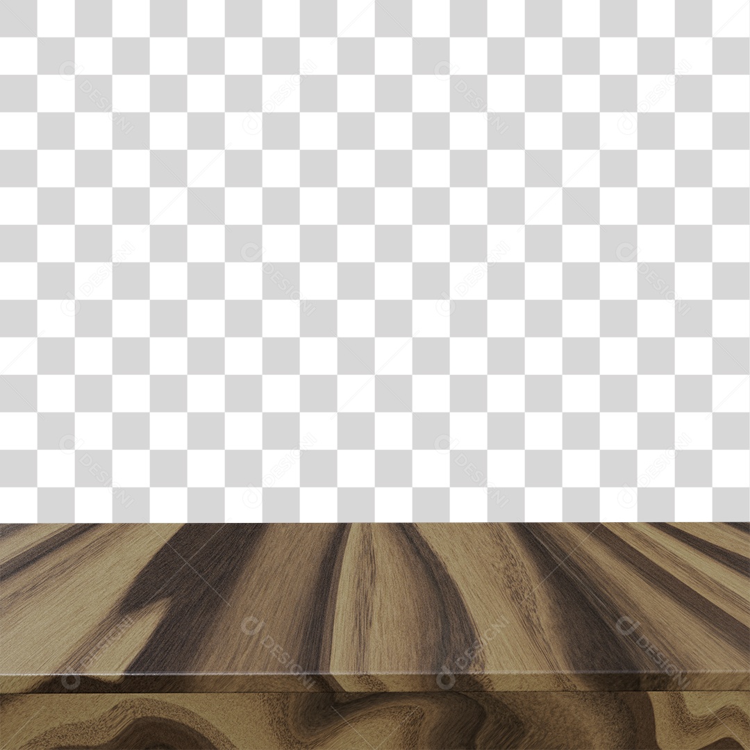 Elemento 3D Mesa de Madeira PNG Transparente