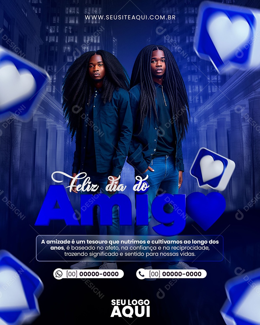 Social Media Feliz Dia Do Amigo PSD Editável
