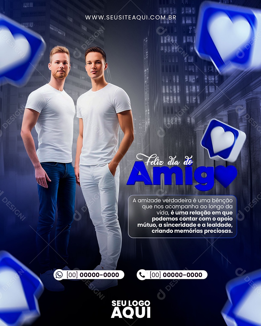 Feliz Dia Do Amigo Memórias Preciosas Social Media PSD Editável